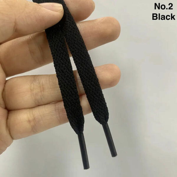 8mm Flat Shoe Laces 50cm Black