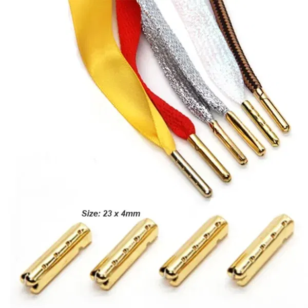 23x4mm Brass Metal Aglets Tips Gold