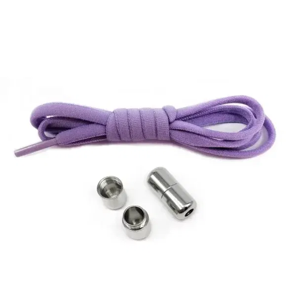 1 Pair No Tie Shoelaces Round Elastic Shoe Laces Purple