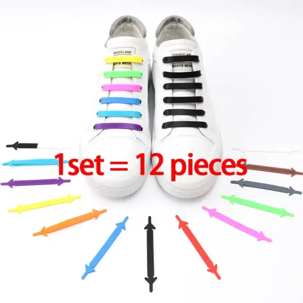 Colorful Lazy Elastic Silicone No Tie Shoelaces Blue