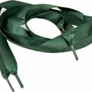 Flat Green Satin Ribbon Shoelaces - 20mm wide