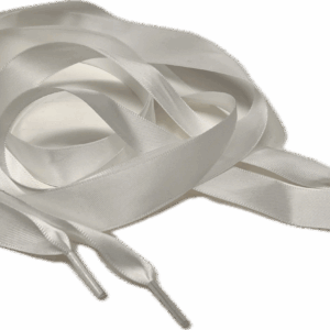 Flat White Satin Ribbon Shoelaces - 20mm wide