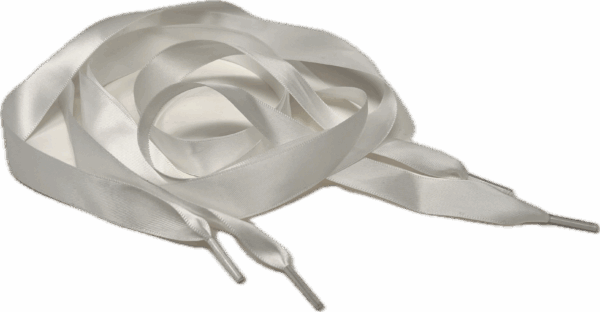 Flat White Satin Ribbon Shoelaces - 20mm wide