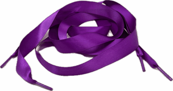 Flat Purple Satin Ribbon Shoelaces - 20mm wide