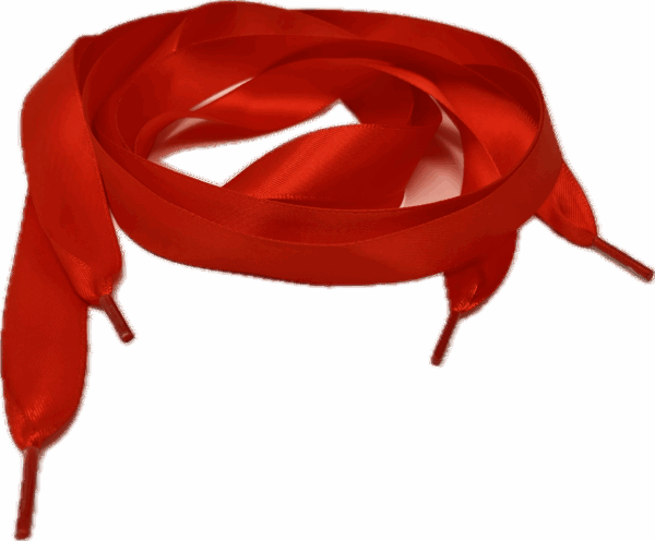 Flat Red Satin Ribbon Shoelaces - 20mm wide